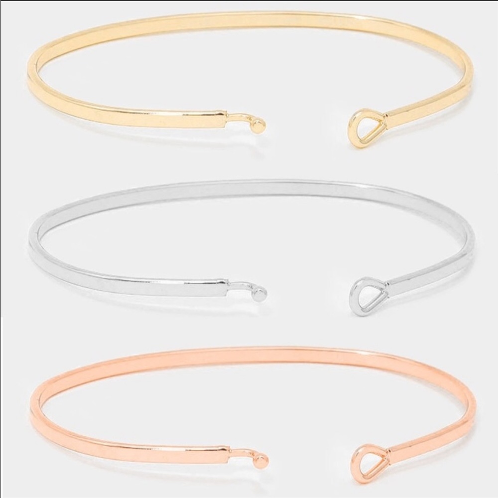 Bracelet bangles thin dainty- ROSE GOLD - Picture 3 of 8